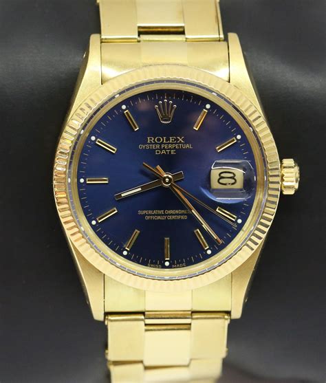 rolex oyster perpetual blue dial gold|rolex oyster perpetual blue price.